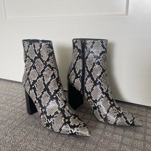 Jeffrey Campbell ‘Raven’ Snakeskin Booties, Size 9 Women’s